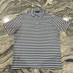 Polo Golf Ralph Lauren Shirt Pima Soft Mens 2XL Blue Striped Short Sleeve XXL